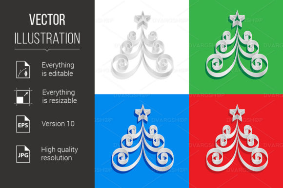 Abstract of Paper Christmas Trees Illustrations for Local Branding
