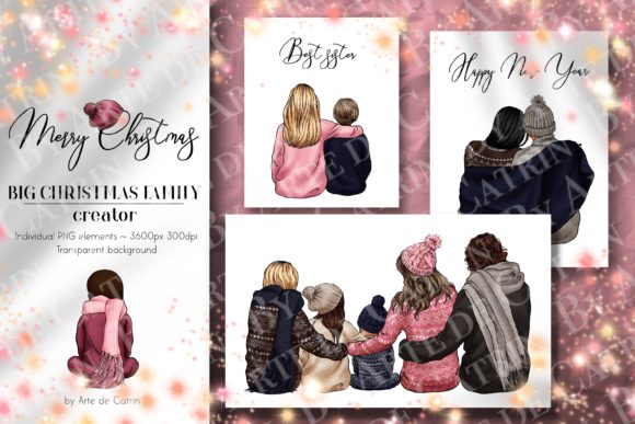 Big Christmas Family Creator, Merry Xmas Illustrations