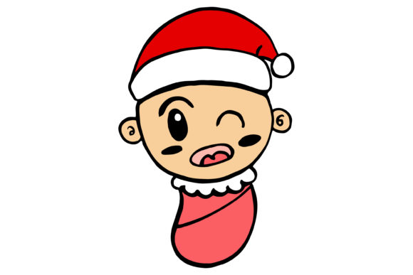 Christmas Baby Cartoon Sticker Illustrations