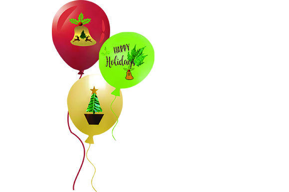 Christmas Balloons Illustrations