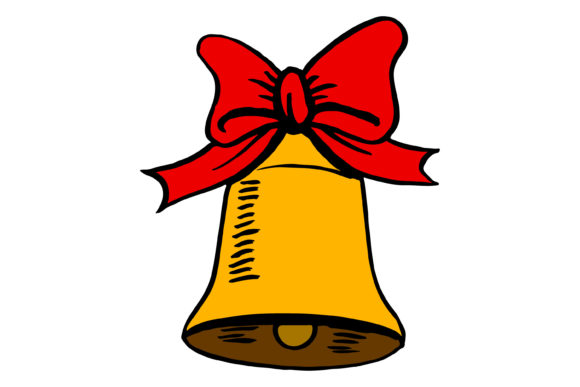 Christmas Bell Cartoon Sticker Illustrations