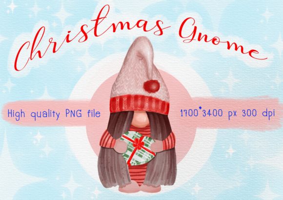 Christmas Fancy Gnome Watercolor Illustrations