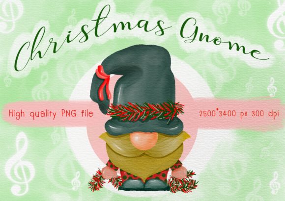 Christmas Fancy Gnome Watercolor PNG