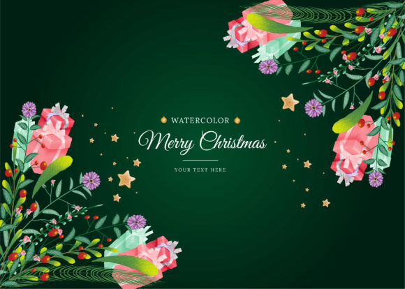 Christmas Floral Background Illustrations