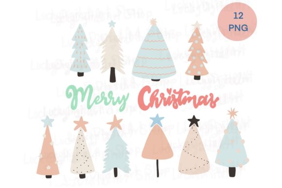 Christmas Tree Sublimation Clipart for Seasonal Design