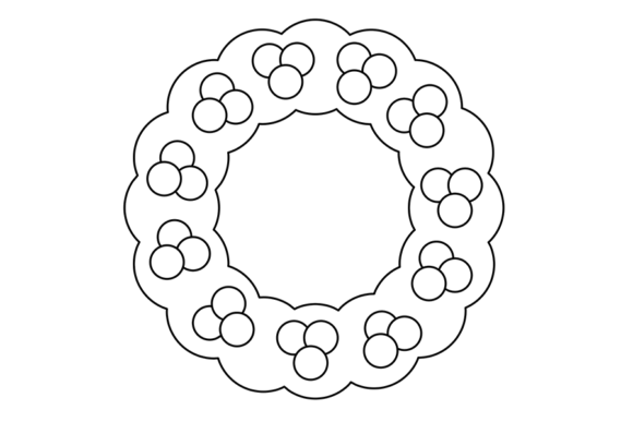 Christmas Wreath for Coloring Illustrations
