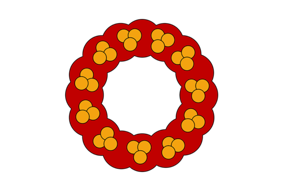 Christmas Wreath with Holly Ornament Illustrations