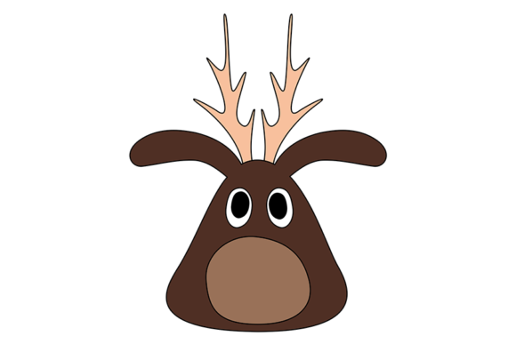 Funny Reindeer Face for Christmas Theme Illustrations