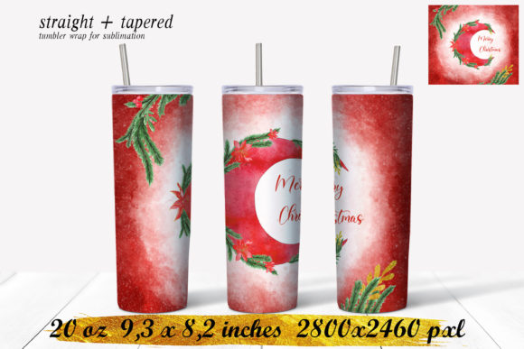 Merry Christmas Tumbler Sublimation Illustrations