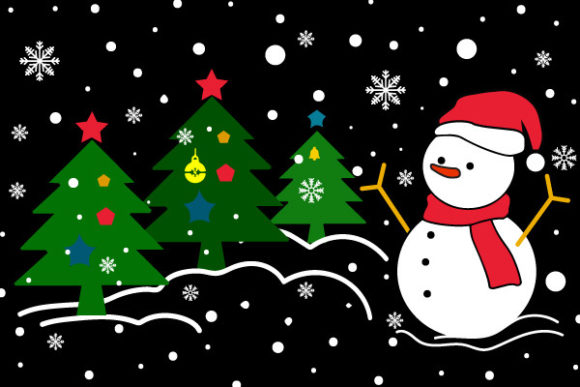 Merry Christmas Wallpaper Illustration for Digital Products