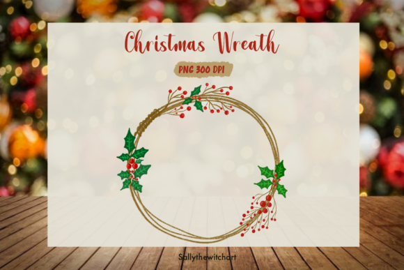 Merry Christmas Wreath Illustrations