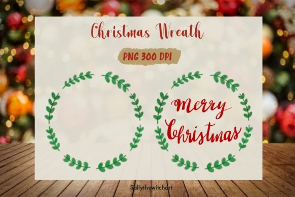 Merry Christmas Wreath Watercolor PNG for Editorial Design