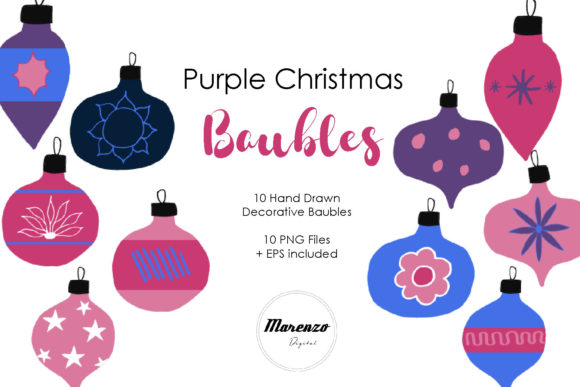 Purple Christmas Baubles
