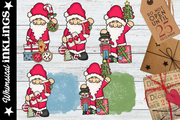 Silly Santa Merry Christmas Illustrations