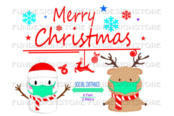 Social Distance, Christmas, Sublimation, PNG Illustrations