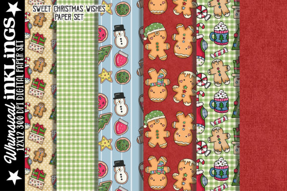 Sweet Christmas Wishes Paper Set Illustrations